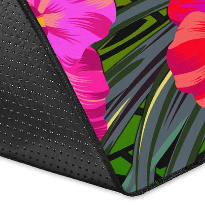 Kosrae Polynesian Personalised Area Rug - Hibiscus and Banana Leaves