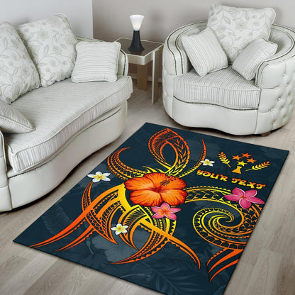 Kosrae Polynesian Personalised Area Rug - Legend of Kosrae (Blue)