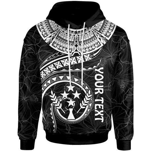 Kosrae Polynesian Personalised Hoodie - Kosrae Waves (White)