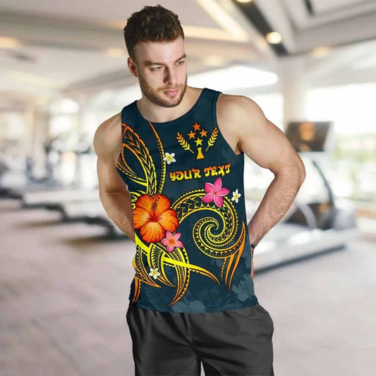 Kosrae Polynesian Personalised Men Tank Top - Legend of Kosrae (Blue)