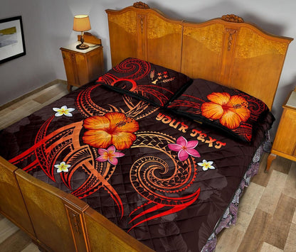 Kosrae Polynesian Personalised Quilt Bed Set - Legend of Kosrae (Red)