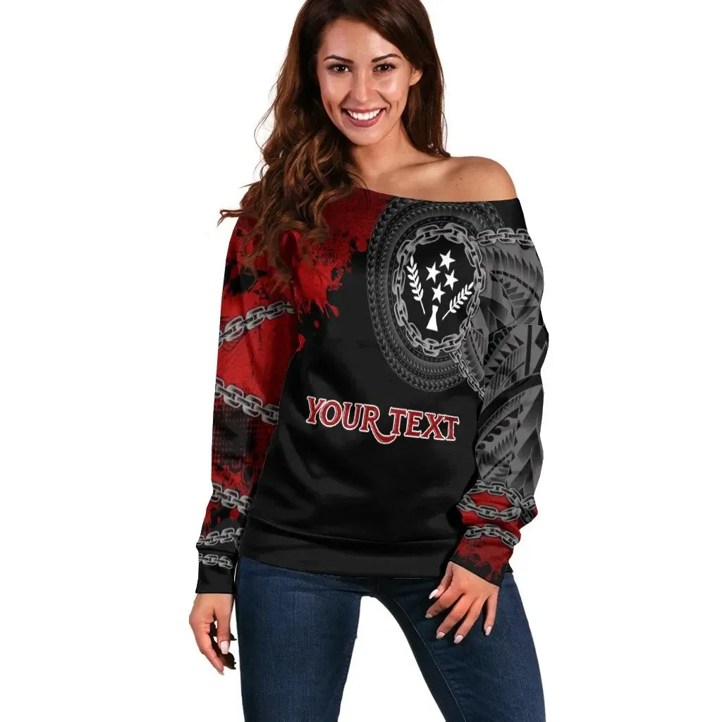 Kosrae Polynesian Personalised Women Off Shoulder Sweater - Polynesian Chain Style