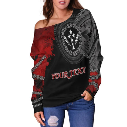 Kosrae Polynesian Personalised Women Off Shoulder Sweater - Polynesian Chain Style