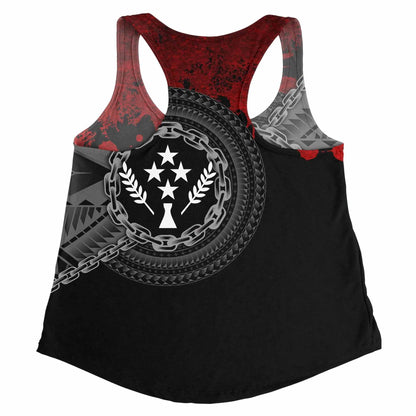 Kosrae Polynesian Personalised Women Racerback Tank - Polynesian Chain Style
