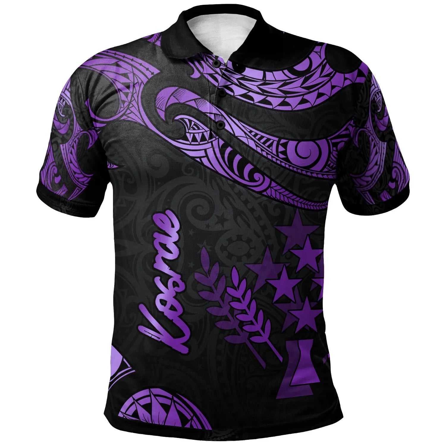 Kosrae Polynesian Polo Shirt - Poly Tattoo Purple Version
