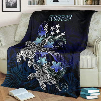 Kosrae Polynesian Premium Blanket - Blue Turtle Couple
