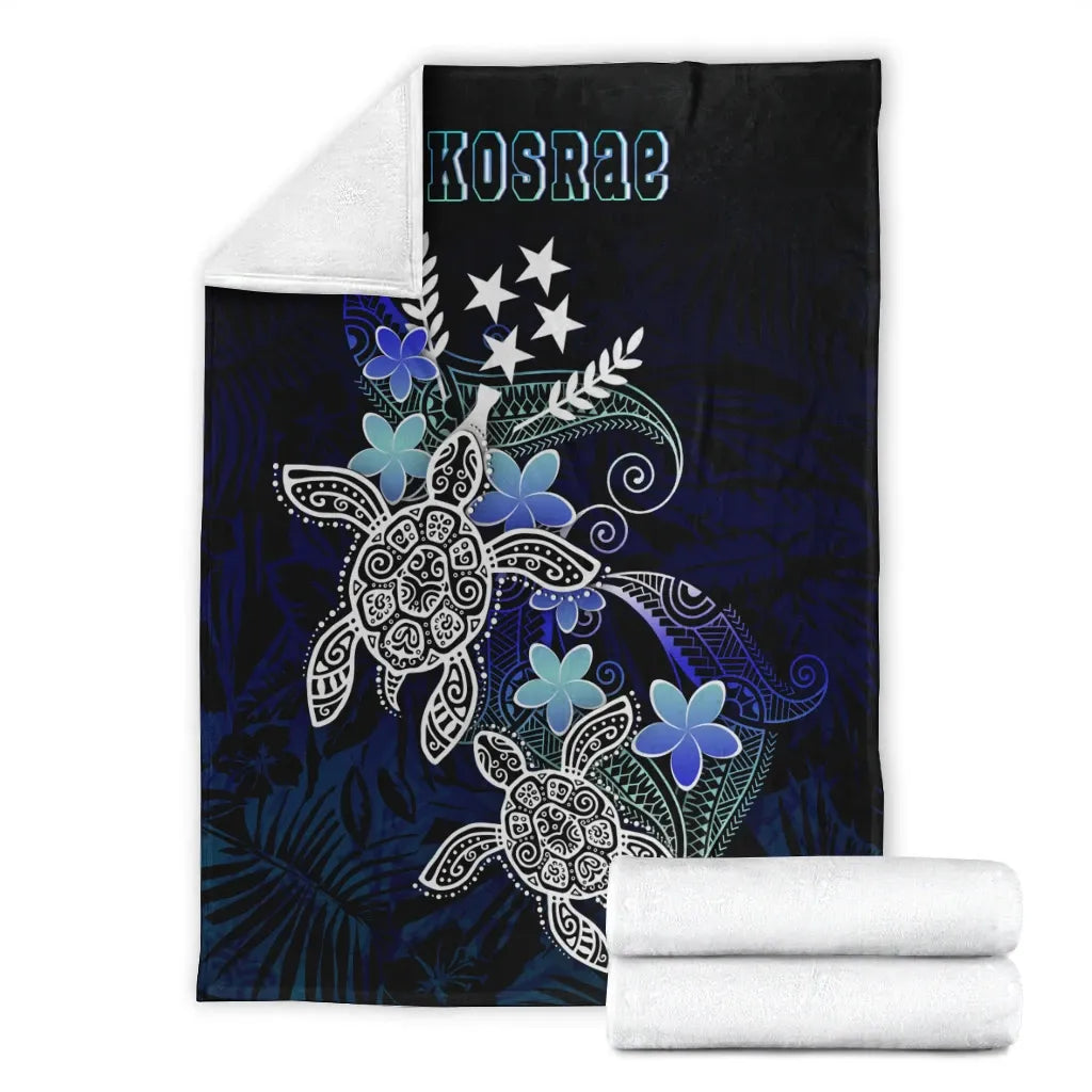 Kosrae Polynesian Premium Blanket - Blue Turtle Couple