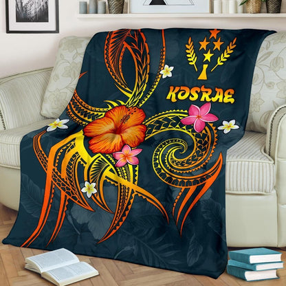Kosrae Polynesian Premium Blanket - Legend of Kosrae (Blue)