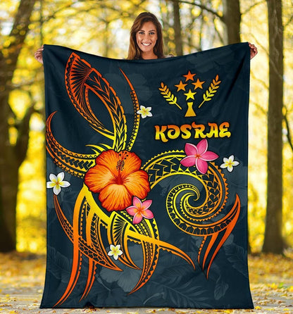 Kosrae Polynesian Premium Blanket - Legend of Kosrae (Blue)
