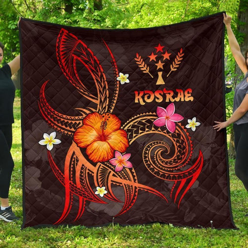 Kosrae Polynesian Premium Quilt - Legend of Kosrae (Red)