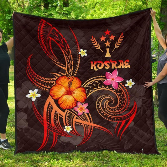 Kosrae Polynesian Premium Quilt - Legend of Kosrae (Red)