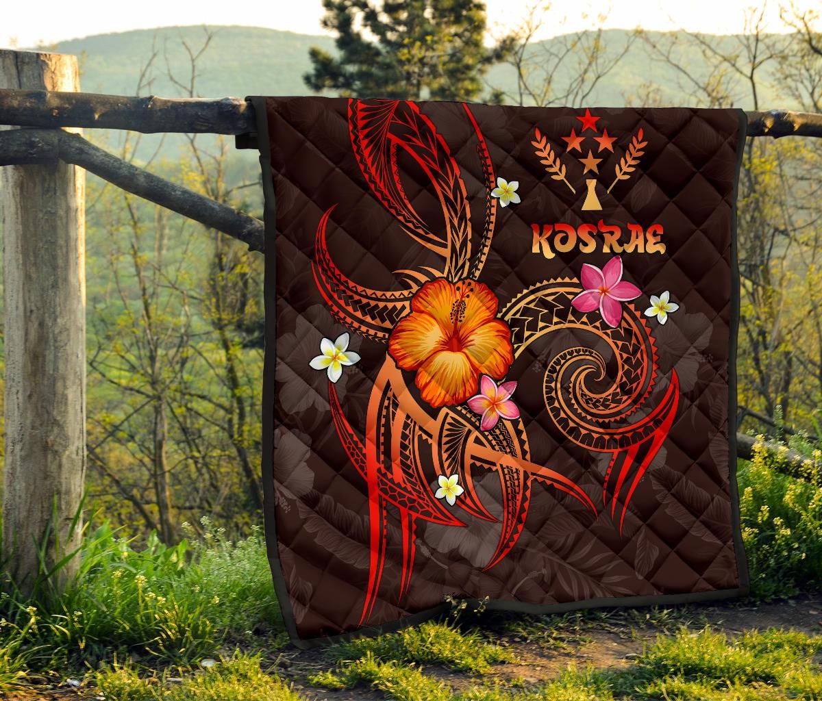 Kosrae Polynesian Premium Quilt - Legend of Kosrae (Red)
