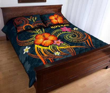 Kosrae Polynesian Quilt Bed Set - Legend of Kosrae (Blue)