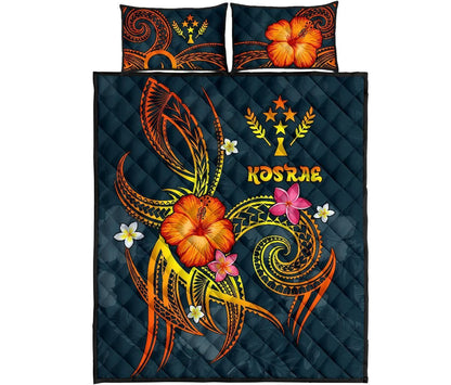 Kosrae Polynesian Quilt Bed Set - Legend of Kosrae (Blue)