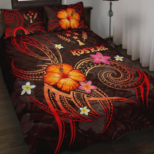 Kosrae Polynesian Quilt Bed Set - Legend of Kosrae (Red)
