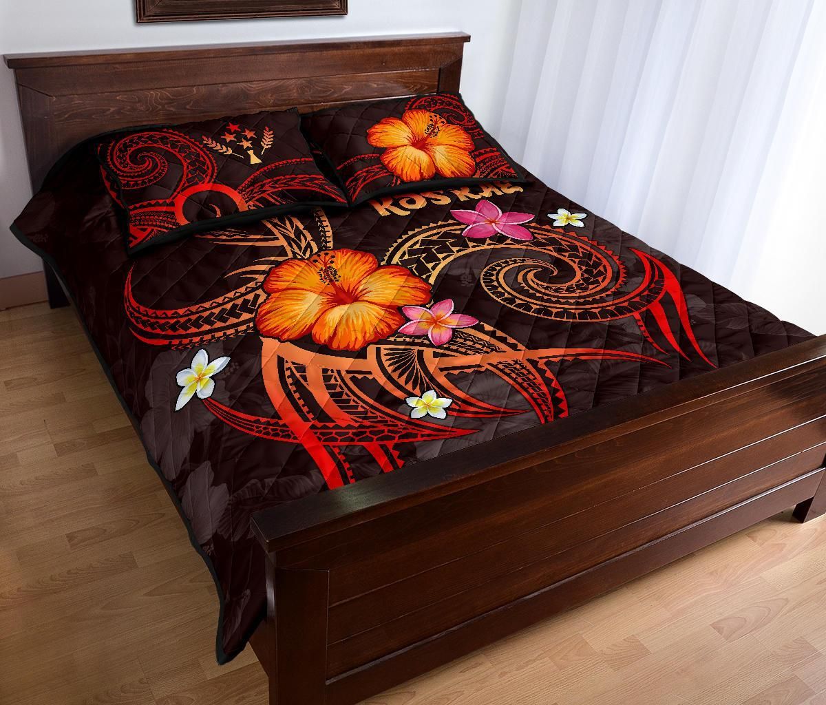 Kosrae Polynesian Quilt Bed Set - Legend of Kosrae (Red)