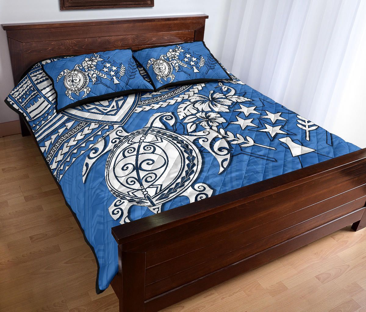 Kosrae Polynesian Quilt Bed Set - Polynesian Turtle