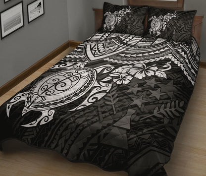 Kosrae Polynesian Quilt Bed Set - White Turtle
