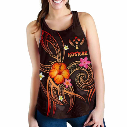 Kosrae Polynesian Women Racerback Tank - Legend of Kosrae (Red)