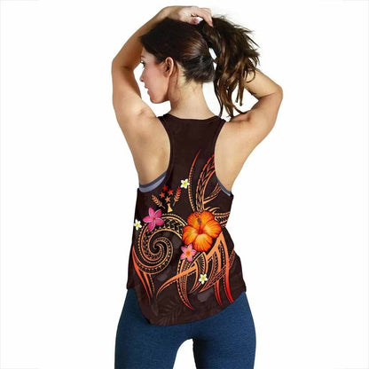 Kosrae Polynesian Women Racerback Tank - Legend of Kosrae (Red)