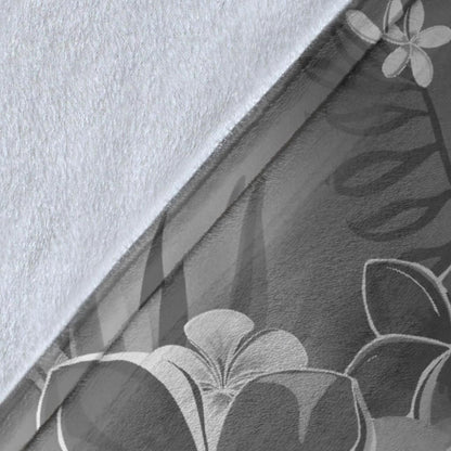 Kosrae Premium Blanket - Humpback Whale with Tropical Flowers (White)