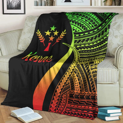 Kosrae Premium Blanket - Reggae Polynesian Tentacle Tribal Pattern