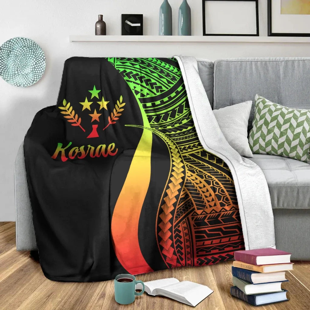 Kosrae Premium Blanket - Reggae Polynesian Tentacle Tribal Pattern