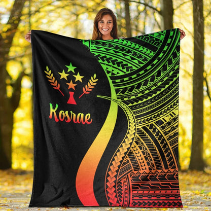 Kosrae Premium Blanket - Reggae Polynesian Tentacle Tribal Pattern