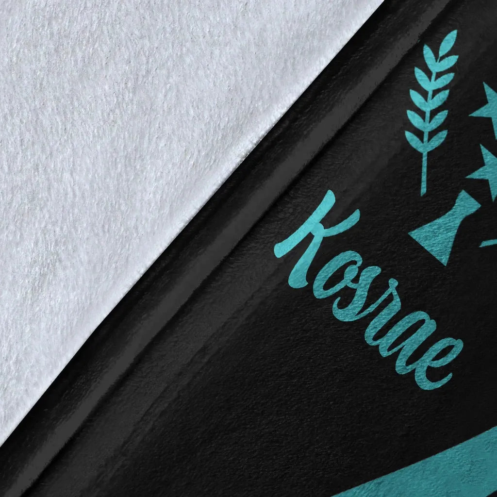 Kosrae Premium Blanket - Turquoise Polynesian Tentacle Tribal Pattern