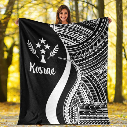 Kosrae Premium Blanket - White Polynesian Tentacle Tribal Pattern