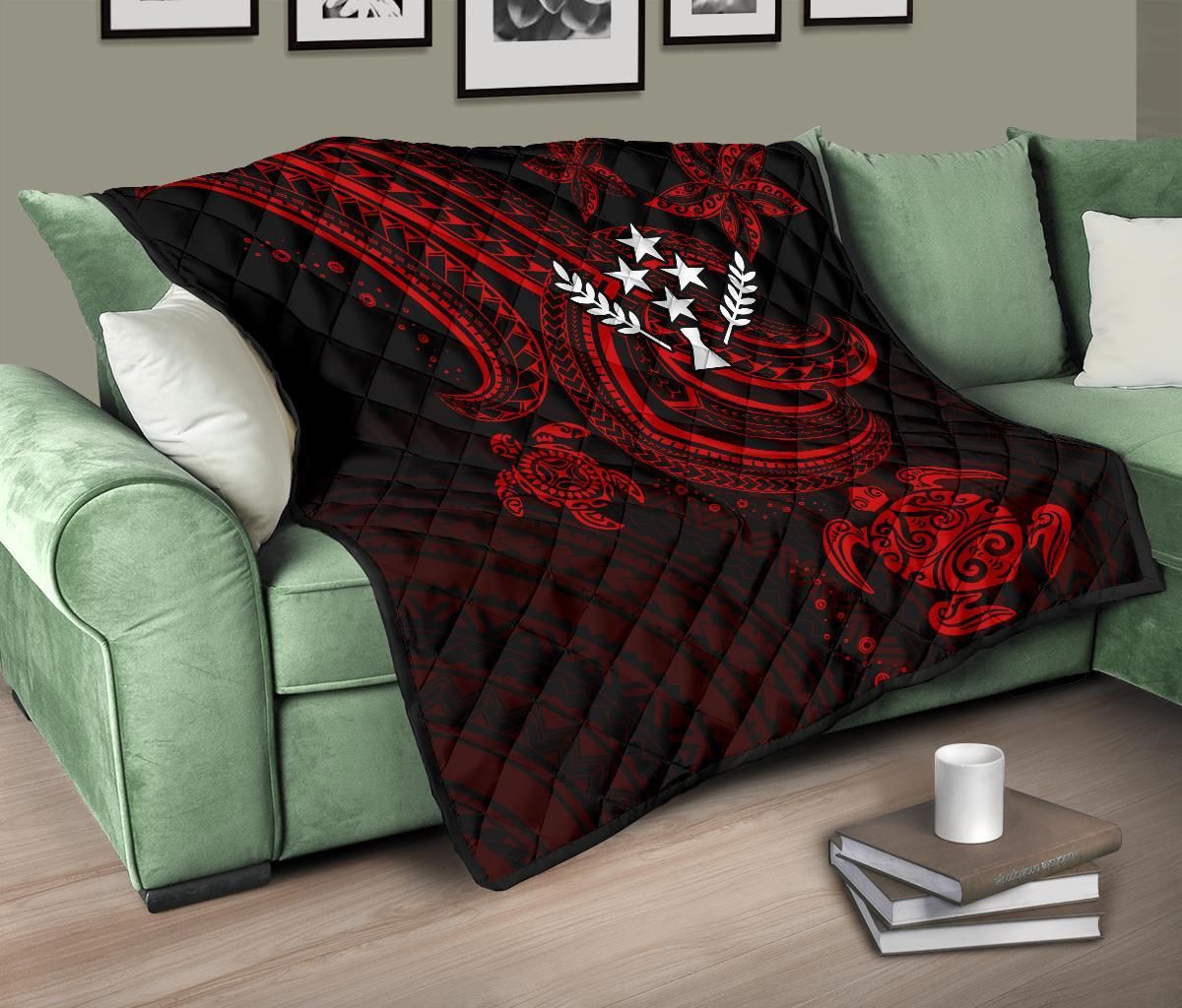 Kosrae Premium Quilt - Red Turtle