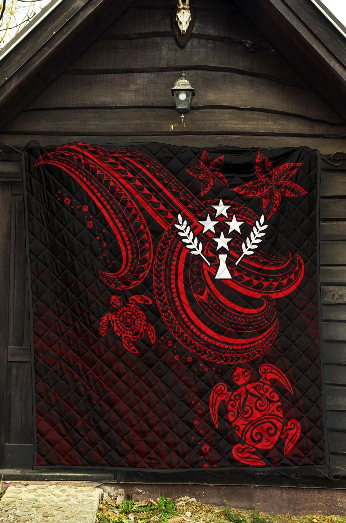 Kosrae Premium Quilt - Red Turtle