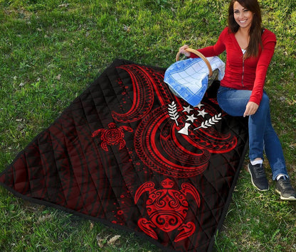 Kosrae Premium Quilt - Red Turtle