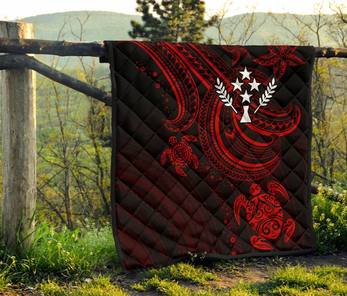 Kosrae Premium Quilt - Red Turtle