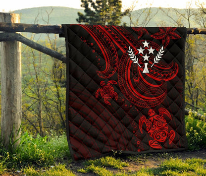 Kosrae Premium Quilt - Red Turtle