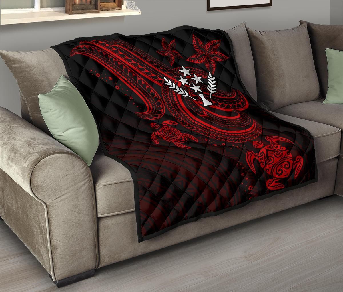 Kosrae Premium Quilt - Red Turtle