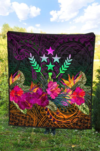 Kosrae Premium Quilt - Summer Hibiscus