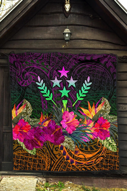 Kosrae Premium Quilt - Summer Hibiscus