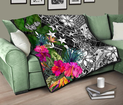 Kosrae Premium Quilt - Turtle Plumeria Banana Leaf