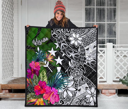 Kosrae Premium Quilt - Turtle Plumeria Banana Leaf