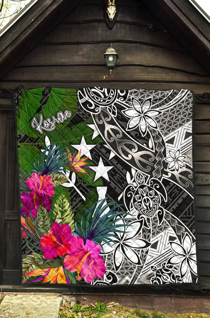 Kosrae Premium Quilt - Turtle Plumeria Banana Leaf