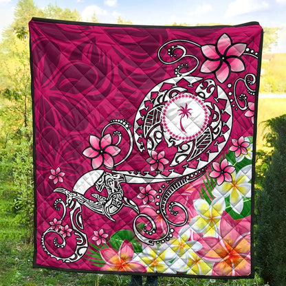 Kosrae Premium Quilt - Turtle Plumeria (Pink)