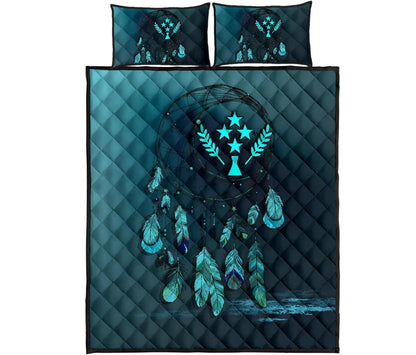 Kosrae Polynesian Quilt Bed Set Dreamcatcher Blue