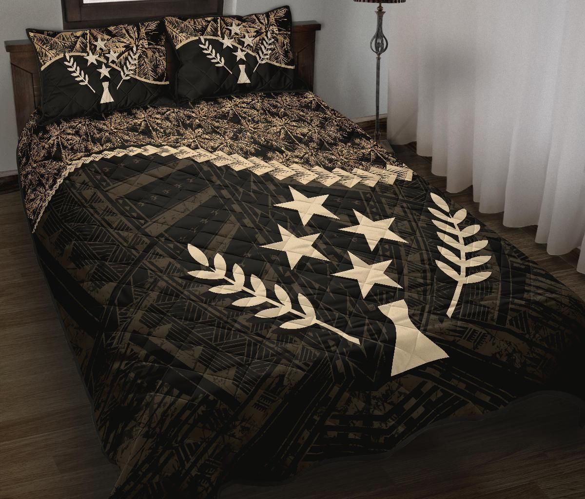 Kosrae Polynesian Quilt Bed Set Golden Coconut