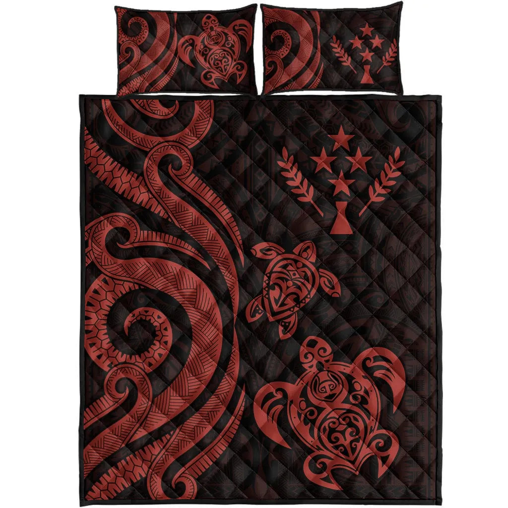 Kosrae Quilt Bed Set - Red Tentacle Turtle
