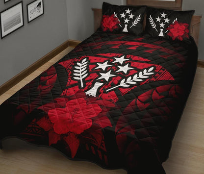 Kosrae Polynesian Quilt Bed Set Hibiscus Red