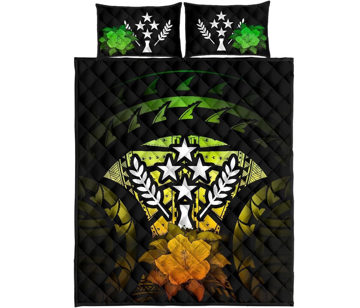 Kosrae Polynesian Quilt Bed Set Hibiscus Reggae