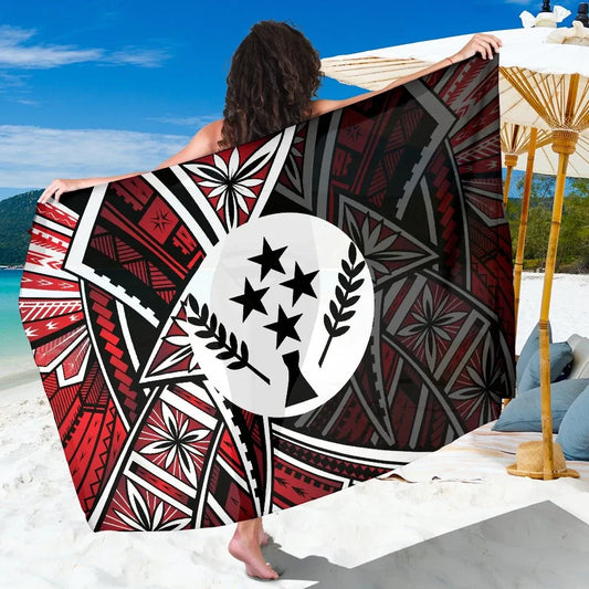 Kosrae Sarong - Tribal Flower Special Pattern Red Color