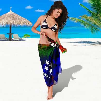 Kosrae Sarong - Tropical Leaf Rainbow Color