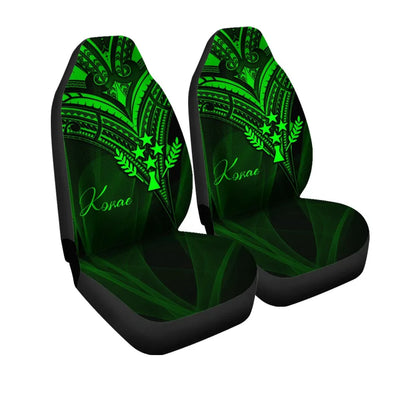 Kosrae State Car Seat Cover - Green Color Cross Style